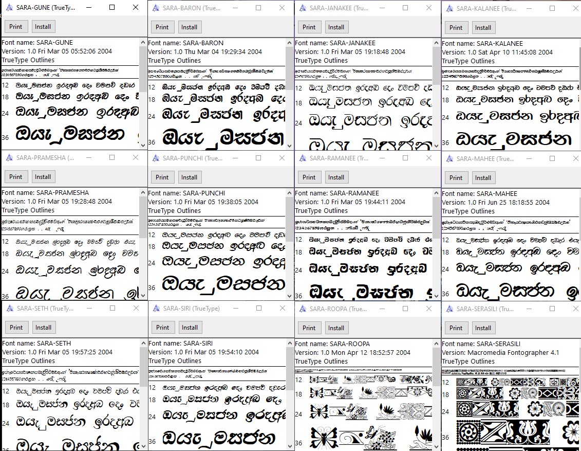 Sinhala Font Image